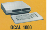 Modular desktop computer system displaying a main processing block chassis with a separate detachable mechanical desktop keyboard module laid out in front.